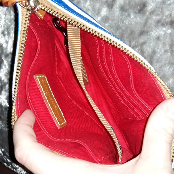 DOONEY & BOURKE "Sullivan" Coated Cotton Lexi Pouchette Stripped Crossbody - Picture 10 of 13